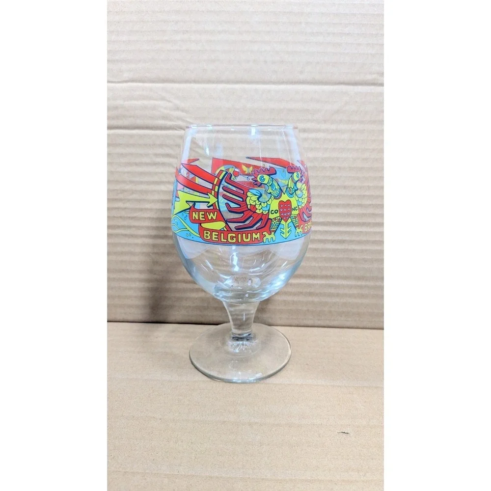 New Belgium Brewing 25th Tulip Shaped Beer Glass 12 set NEW in box